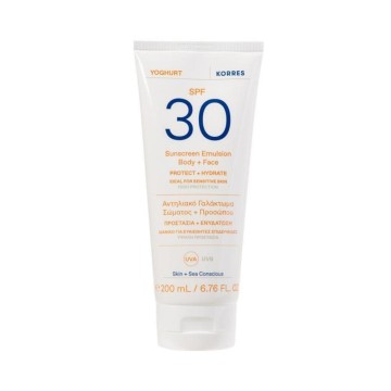 Korres Yoghurt Sunscreen Emulsion Body & Face SPF30, 200ml Korres Yoghurt Sunscreen Emulsion Body & Face SPF30, 200ml