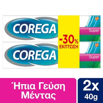 Corega Promo Супер крем за протези с вкус на мента 2 х 40гр