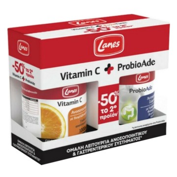 Lanes Vitamine C 1000mg 30 comprimés & ProbioAde 20 gélules