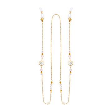 Dalee Αλυσίδα Γυαλιών Pink Stones Stainless Steel