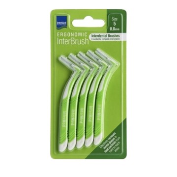 Intermed Ergonomic Interdental Brushes with Handle 0.8mm Green 4pcs