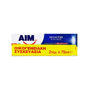 Aim Promo White System Toothpaste, 2x75ml