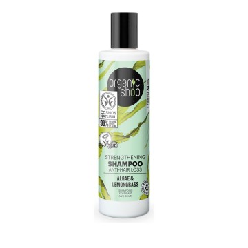 Natura Siberica Organic Shop Shampooing énergisant contre la chute des cheveux, algues et citronnelle, 280 ml