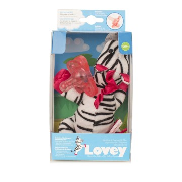 д-р Browns All Silicone Pacifier Pink with Zebra Doll 0m+