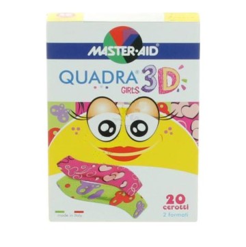 Master Aid Quadra 3D Girls, Χρωματιστό Αυτοκόλλητο Επίθεμα με Τρισδιάστατα Σχέδια 20τμχ