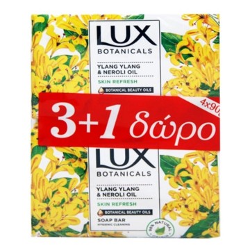 Lux Botanicals Мыло-мыло Освежающее для кожи с маслом иланг-иланга и нероли 4x90g