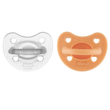 Chicco Physio Forma Luxe Sucette Tout Silicone Orange/Gris 16-36m 2 pièces