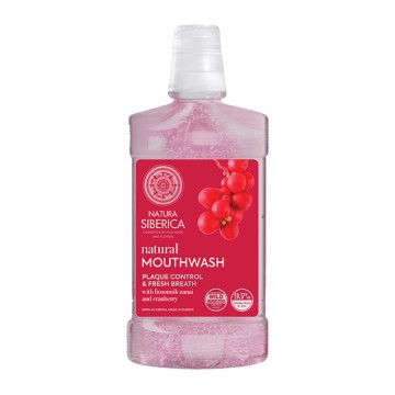 Natura Siberica Natural Mouthwash Plaque Control & Fresh Breath Cranberry 520ml