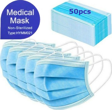 Masque médical CE Masques chirurgicaux adultes 3ply 50pcs