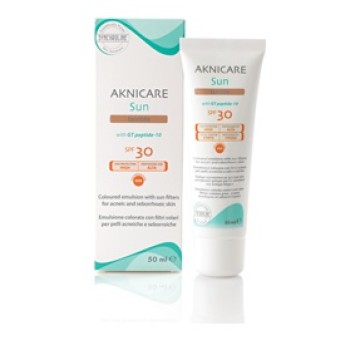 Synchroline Aknicare Sun Teinteé SPF30 оцветен слънцезащитен крем за лице за мазна/акнеична кожа 50 ml