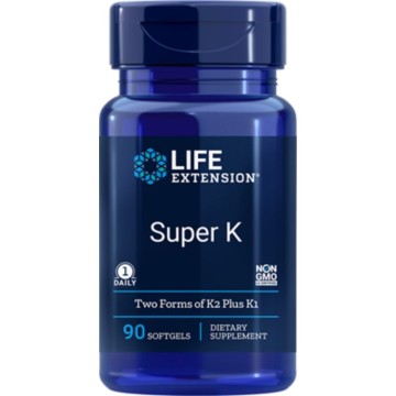 Life Extension Super K Две формы K2 Plus K1 90 мягких капсул