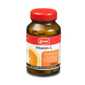 Lanes Vitamin C 1000 mg портокал, витамин C, имунизатор с вкус на портокал, за дъвчене 60 таблетки