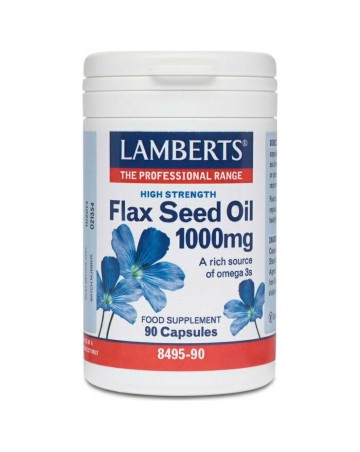 Lamberts Flax Seed Oil 1000 mg (huile de graines de lin) 90 capsules
