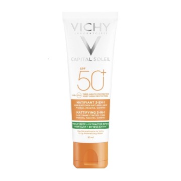 Vichy Capital Soleil Mattierendes Sonnenschutzmittel SPF50+, Gesichtssonnenschutz gegen Fettigkeit, 50 ml