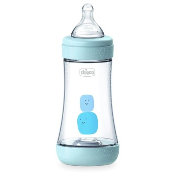 Chicco Πλαστικό Μπιμπερό Perfect 5 Γαλάζιο 2+ μηνών με Θηλή Σιλικόν...