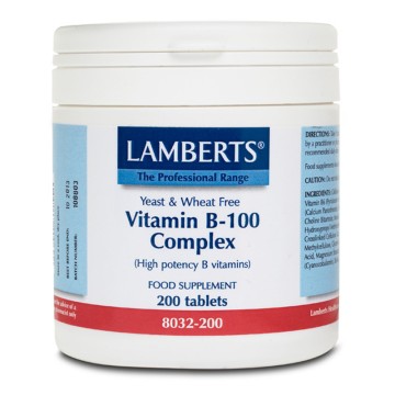 Lamberts Vitamin B-100 Complex Σύμπλεγμα Βιταμινών 200 Tablets