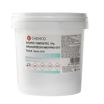Chemco Acide Trichloroisocyanurique en comprimés 90%, 1Kg