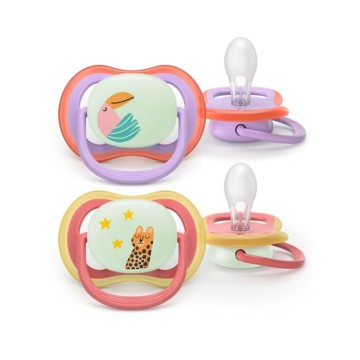 Philips Avent Ultra Air Night, Ορθοδοντική Πιπίλα Νυκτός Μωβ/Ροζ 18...