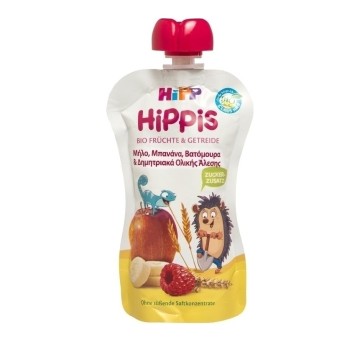 Hipp Hippis Sport Pregatitje Fruta Organike Mollë, Banane, Boronica & Kokrra integrale 100gr