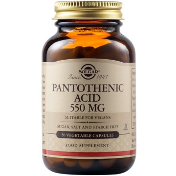 Solgar Pantothenic 550 mg Антистрес Алергии Ревматоиден артрит 50 капсули