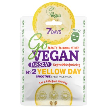 7 Days Go Vegan Sheet Mask Yellow Day 25gr 7 Days Go Vegan Sheet Mask Yellow Day 25gr