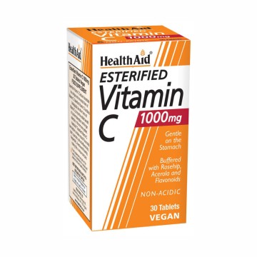 Health Aid Vitamine C estérifiée équilibrée et non acide 1000 mg 30 comprimés