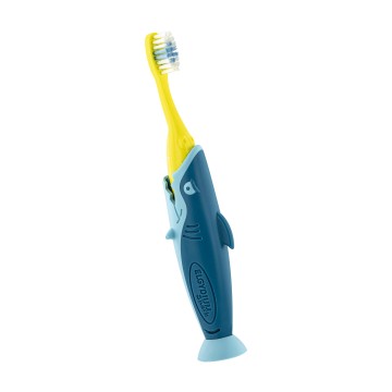 Elgydium Kids Shark Spazzolino da denti per bambini 2-6 anni, blu-giallo 1pz