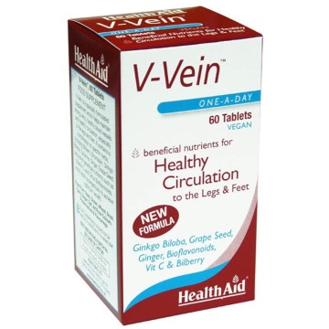 Health Aid, V-Vein, отдохнувшие и здоровые ноги, 60 таблеток