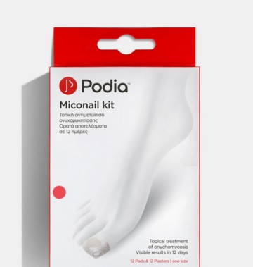 Podia Miconail Kit Επιθεμάτων για Ονυχομυκητίαση, 12 Pads & 12 Plas...