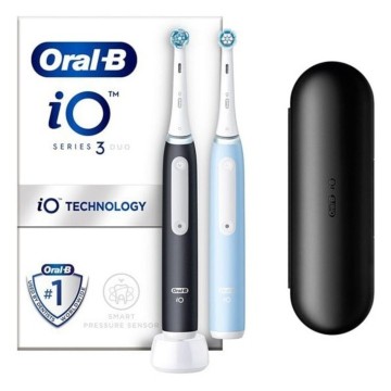 Oral-B iO Series 3 Brosse à dents électrique Noir & Bleu 2pcs