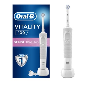 Oral-B Vitality 100 Sensi UltraThin Box Grey-White Rechargeable Electric Toothbrush