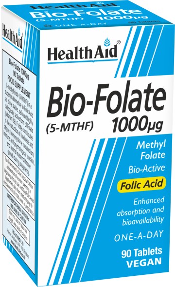 Health Aid Bio-Folate 1000μg, 90 Tablets