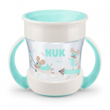 Nuk Mini Magic Cup с ръб и капак 6м+ тюркоаз 160мл
