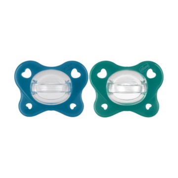 Chicco Πιπίλες Physio Forma Dual Soft 16-36m Πράσινη/Σιέλ, 2 τεμάχια