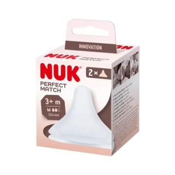 Nuk Perfect Match Θηλή Σιλικόνης Medium 3m+, 2 τεμάχια