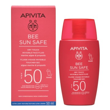 Apivita Bee Sun Safe Dry Touch Невидимый флюид для лица SPF50 50 мл