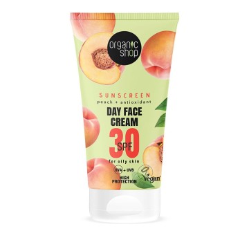 Natura Siberica Organic Shop Krem Pjeshkë për fytyrën kundër diellit për lëkurë të yndyrshme SPF30 50ml