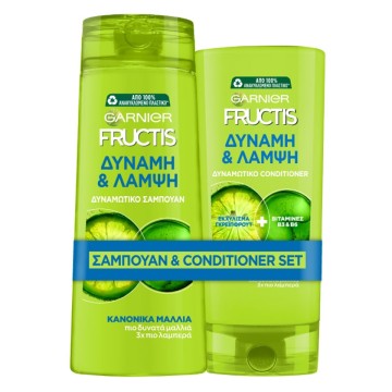 Fructis Promo Force & Brillance Shampoing 400 ml & Après-shampooing 200 ml