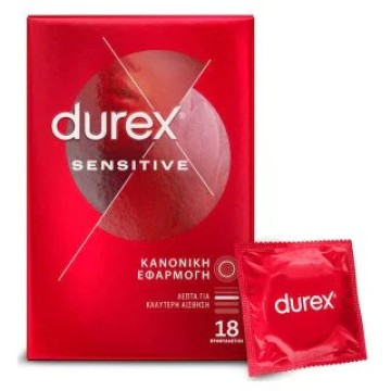 Durex Sensitive Λεπτά με Κανονική Εφαρμογή 18τμχ Durex Sensitive Λεπτά με Κανονική Εφαρμογή 18τμχ