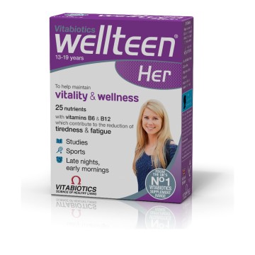 Vitabiotics Wellteen Her, Συμπλήρωμα Διατροφής Για Έφηβες/Νέες Γυναίκες 30Tabs