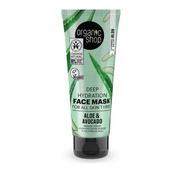 Organic Shop Feuchtigkeitsspendende Gesichtsmaske für alle Hauttypen, Avocado & Aloe 75ml