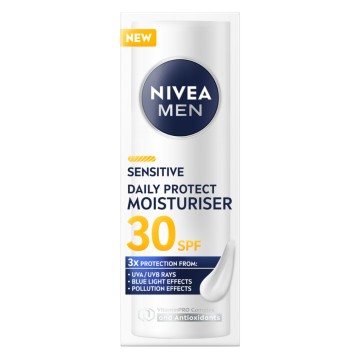Nivea Men Sensitive Daily Protect Moisturiser SPF30, 50ml Nivea Men Sensitive Daily Protect Moisturiser SPF30, 50ml