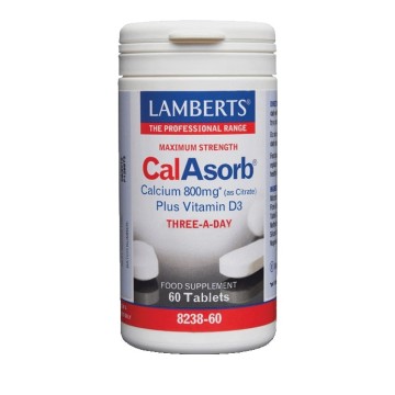 Lamberts CalAsorb Kalcium 800 mg Plus Vitamina D3 60 në ditë XNUMX tableta