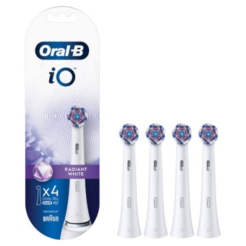 Têtes de rechange Oral-B iO Radiant pour brosse à dents électrique Blanc 4pcs