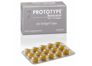 Boderm Prototype Resveratrol+ Vit C + B Complex, 60 Softgel Caps Boderm Prototype Resveratrol+ Vit C + B Complex, 60 Softgel Caps