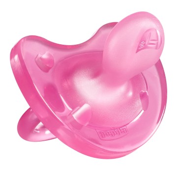 Chicco Physio Soft, All Silicone Pacifier Pink 6-12m