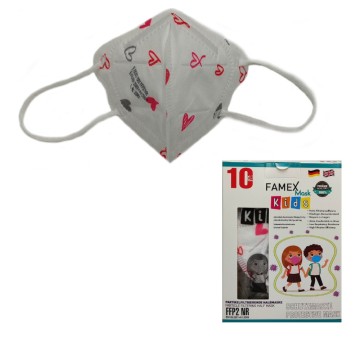 Famex Mask Kids Детские маски FFP2/KN95 Hearts 10 шт.