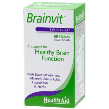 Health Aid Brainvit, pour une fonction cérébrale saine, mémoire, concentration et clarté, 60 comprimés