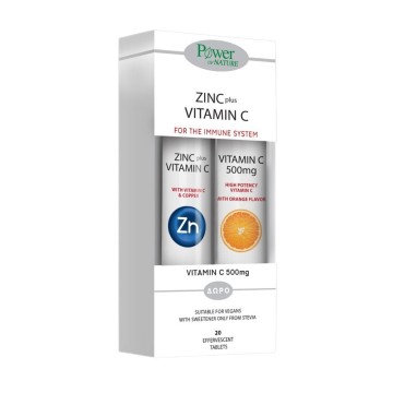 Power Health Zinc & Vitamin C Stevia 20 Αναβράζοντα Δισκία & Vitami... Power Health Zinc & Vitamin C Stevia 20 Αναβράζοντα Δισκία & Vitami...