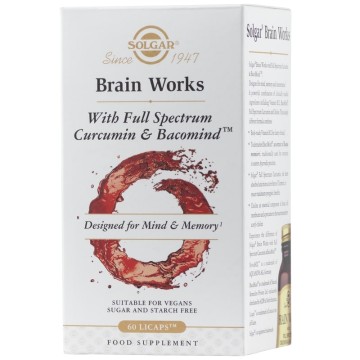 Solgar Brain Works Full Spectrum Curcumin & Bacomind 60 كبسولة